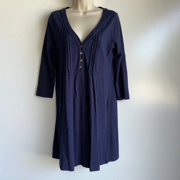 Lilly Pulitzer Navy Blue 3/4" Sleeve Cotton/Modal Dress Size Small ~EUC - Picture 3 of 12